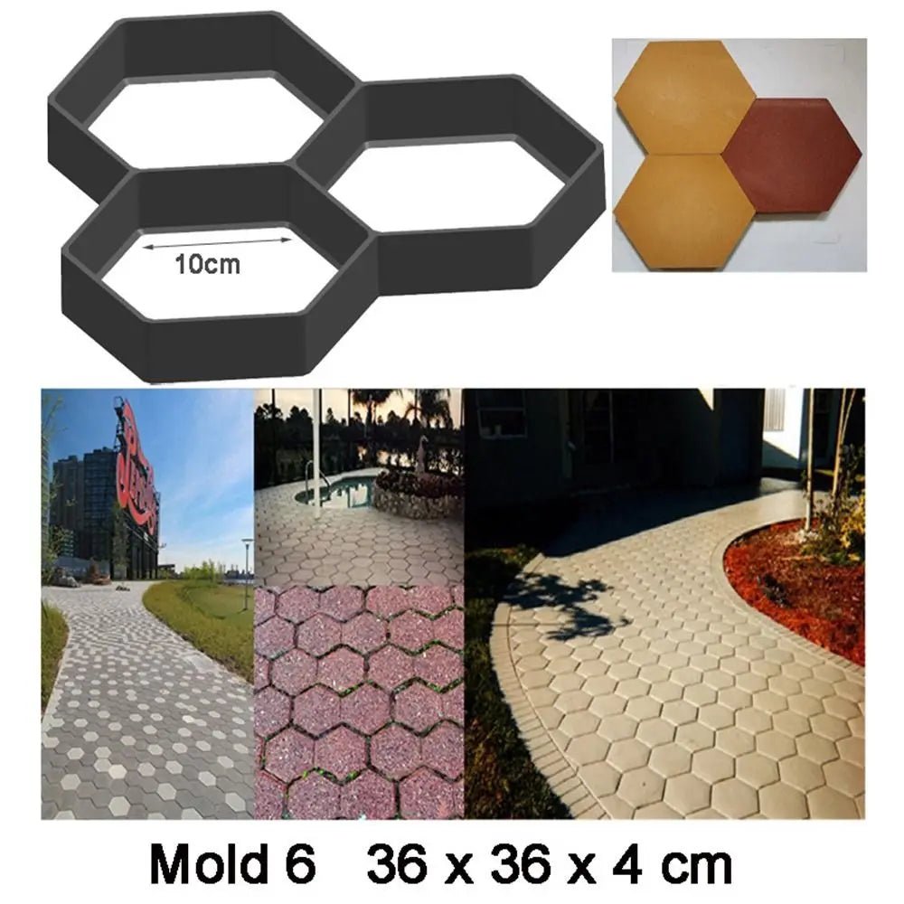 Moules en béton pour création de chemin de jardin , allées de pierre, pavage de pelouse, fabrication de briques Beton, variétées diverses - BRICOGARAGE