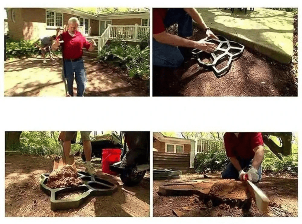 Moules en béton pour création de chemin de jardin , allées de pierre, pavage de pelouse, fabrication de briques Beton, variétées diverses - BRICOGARAGE