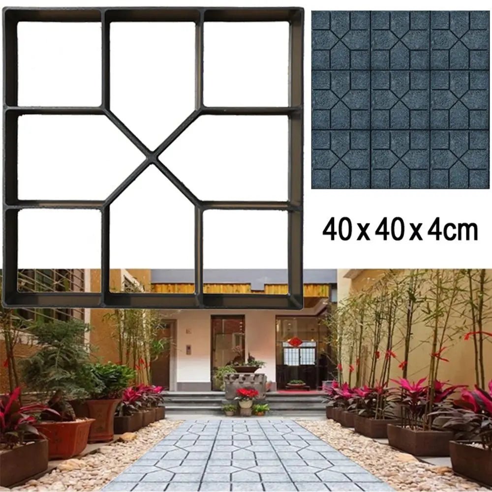 Moules en béton pour création de chemin de jardin , allées de pierre, pavage de pelouse, fabrication de briques Beton, variétées diverses - BRICOGARAGE