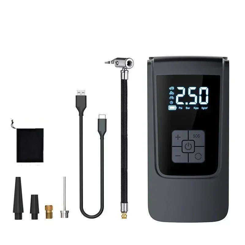 Compresseur d'air portatif pour voiture motos vélos - BRICOGARAGE