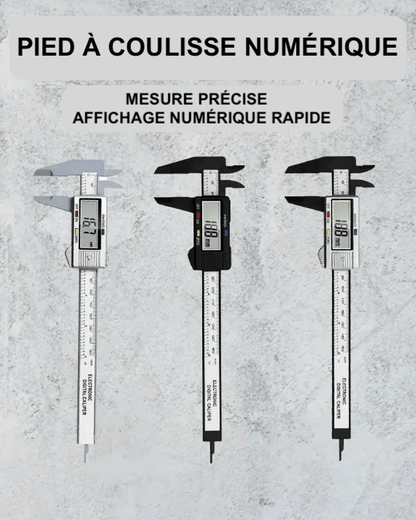Pied à coulisse en plastique à affichage numérique, règle Vernier pour étudiant, outil de mesure de 0 à 150mm, 1 pièce - BRICOGARAGE
