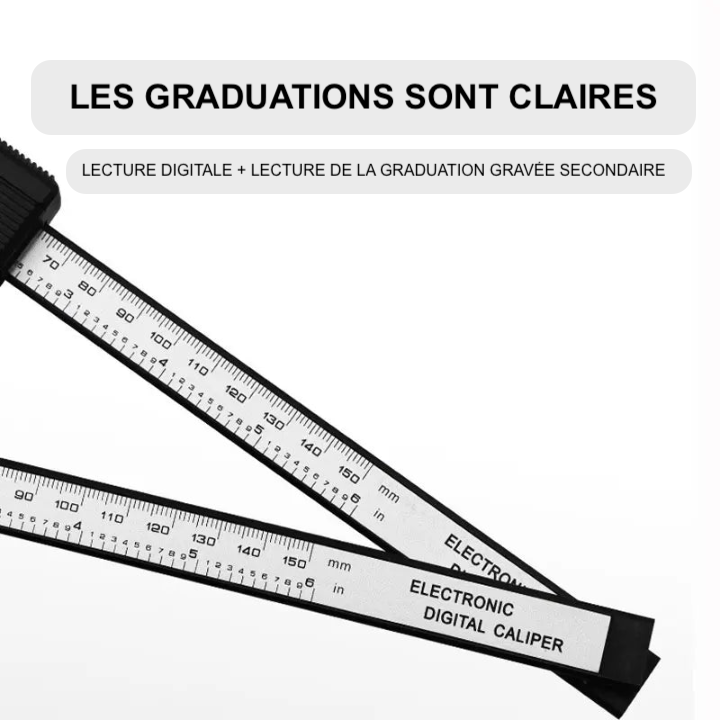 Pied à coulisse en plastique à affichage numérique, règle Vernier pour étudiant, outil de mesure de 0 à 150mm, 1 pièce