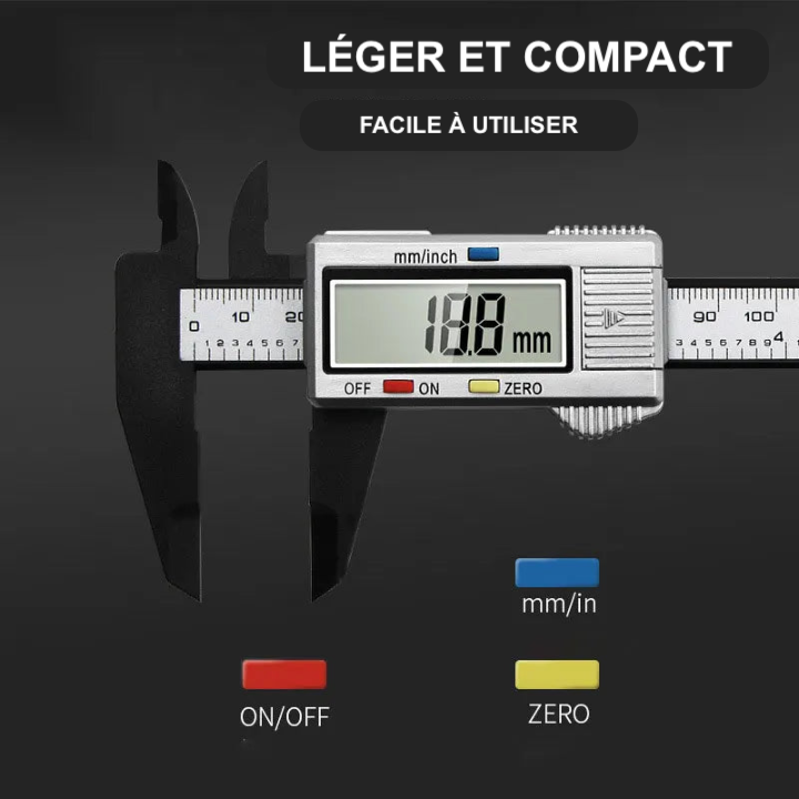 Pied à coulisse en plastique à affichage numérique, règle Vernier pour étudiant, outil de mesure de 0 à 150mm, 1 pièce