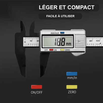 Pied à coulisse en plastique à affichage numérique, règle Vernier pour étudiant, outil de mesure de 0 à 150mm, 1 pièce - BRICOGARAGE