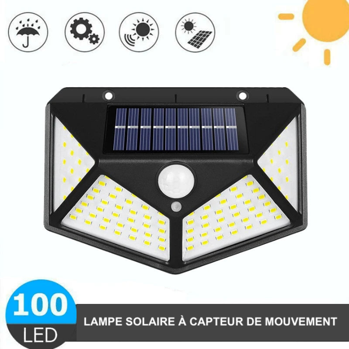 1 ~ 10 pièces 100 LED, appliques murales solaires extérieures étanches à capteur de mouvement solaire