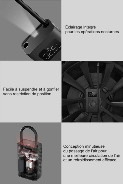 Xiaomi-Pompe à air électrique portable avec LED, gonfleur multi-outils, Xiaomi Ata Jia 2, mini compresseur d'air