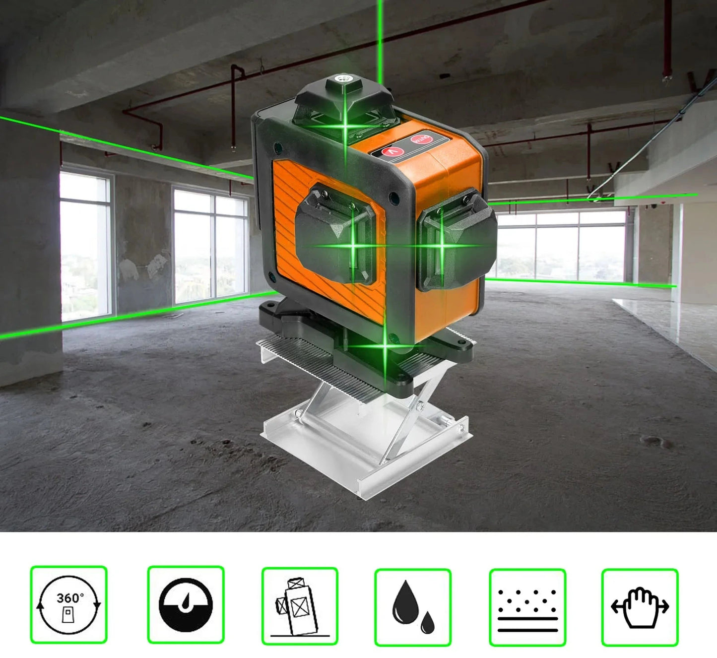 Niveau laser 4D 16 lignes , fonction auto - nivellement, télécommande et application smartphone de contrôle - BRICOGARAGE