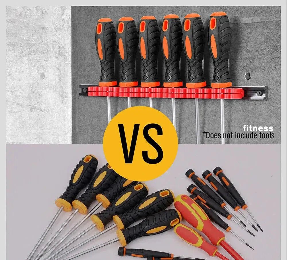 Porte - outil à main pour tournevis, rail en plastique, cintre avec clips de rangement, T1 pour couteau - BRICOGARAGE
