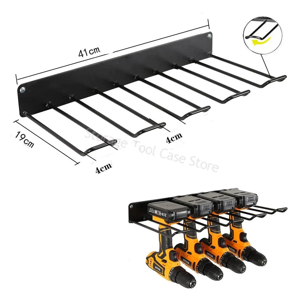 Support de rangement pour outils électriques, armoire à outils murale, porte - perceuse électrique, étagère à outils en métal lourd, support de rangement pour atelier et Garage - BRICOGARAGE