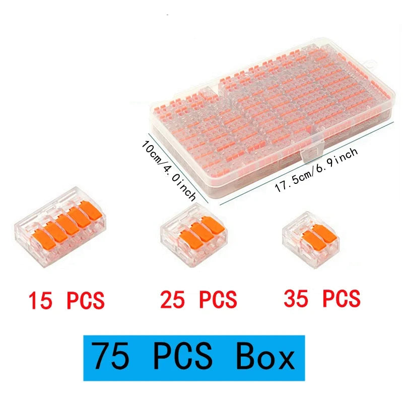 Connecteurs de fils de type universel orange, à languettes rabatables, équipement électrique, 250V, 32A, 10-75 pièces