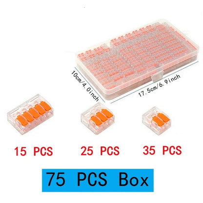 Connecteurs de fils de type universel orange, à languettes rabatables, équipement électrique, 250V, 32A, 10 - 75 pièces - BRICOGARAGE