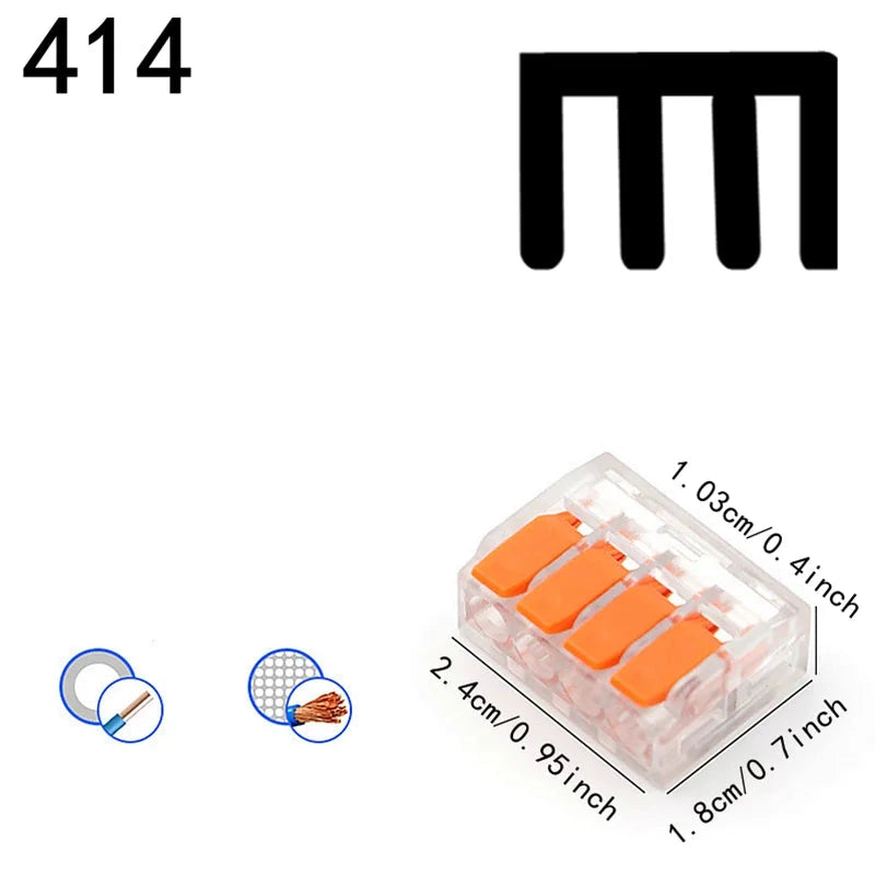 Connecteurs de fils de type universel orange, à languettes rabatables, équipement électrique, 250V, 32A, 10-75 pièces