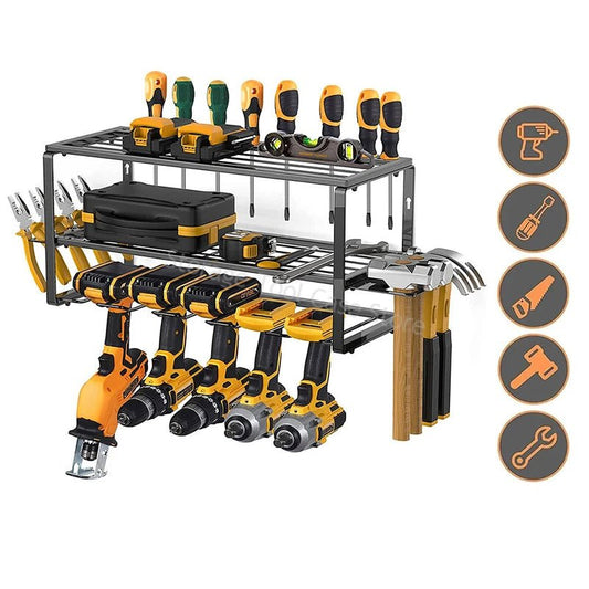 Support de rangement pour outils électriques, armoire à outils murale, porte - perceuse électrique, étagère à outils en métal lourd, support de rangement pour atelier et Garage - BRICOGARAGE