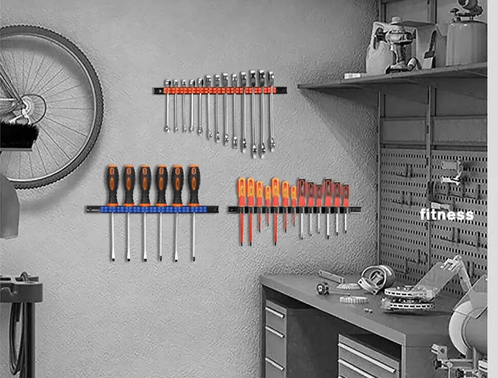 Porte - outil à main pour tournevis, rail en plastique, cintre avec clips de rangement, T1 pour couteau - BRICOGARAGE