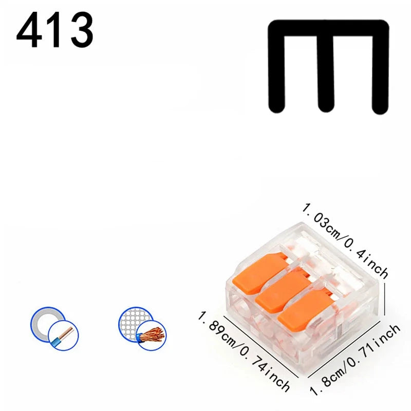 Connecteurs de fils de type universel orange, à languettes rabatables, équipement électrique, 250V, 32A, 10-75 pièces