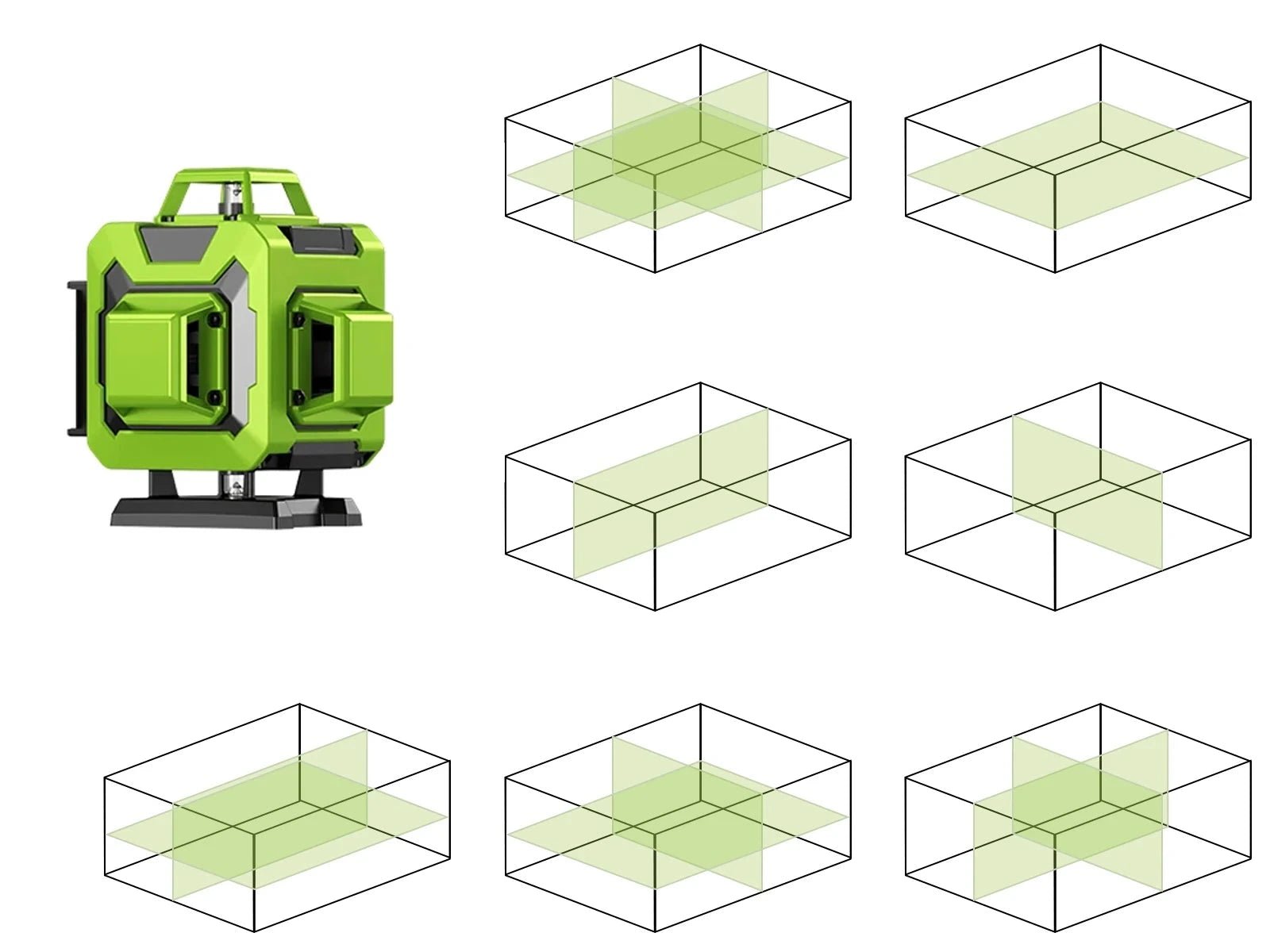 Niveau Laser Lfine 4D 16 Lignes avec trépied, Lignes Horizontales/Verticales Vertes 360° - BRICOGARAGE