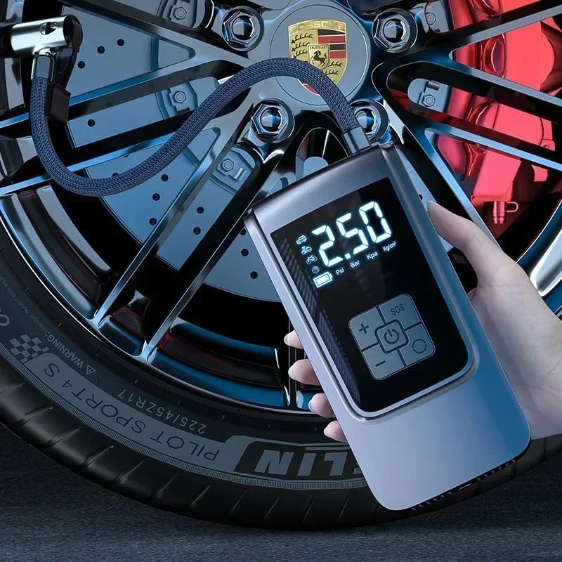 Compresseur d'air portatif pour voiture motos vélos - BRICOGARAGE