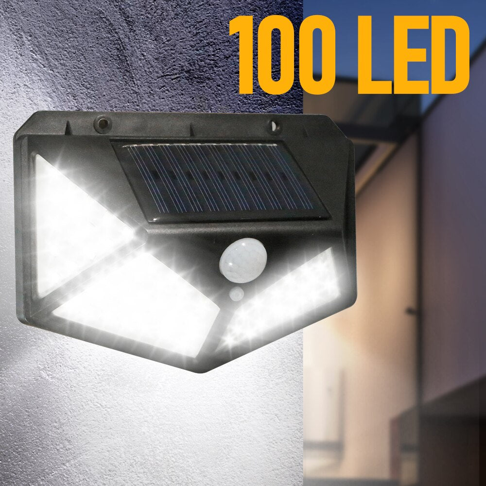 1 ~ 10 pièces 100 LED, appliques murales solaires extérieures étanches à capteur de mouvement solaire