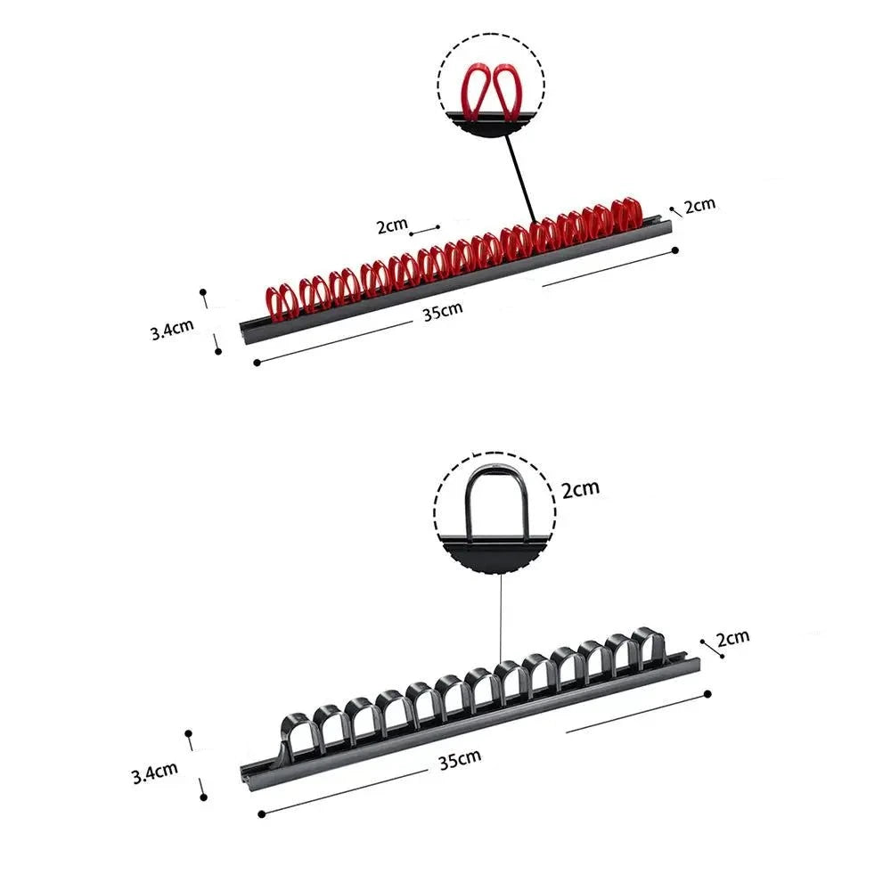 Porte - outil à main pour tournevis, rail en plastique, cintre avec clips de rangement, T1 pour couteau - BRICOGARAGE
