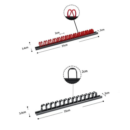 Porte - outil à main pour tournevis, rail en plastique, cintre avec clips de rangement, T1 pour couteau - BRICOGARAGE