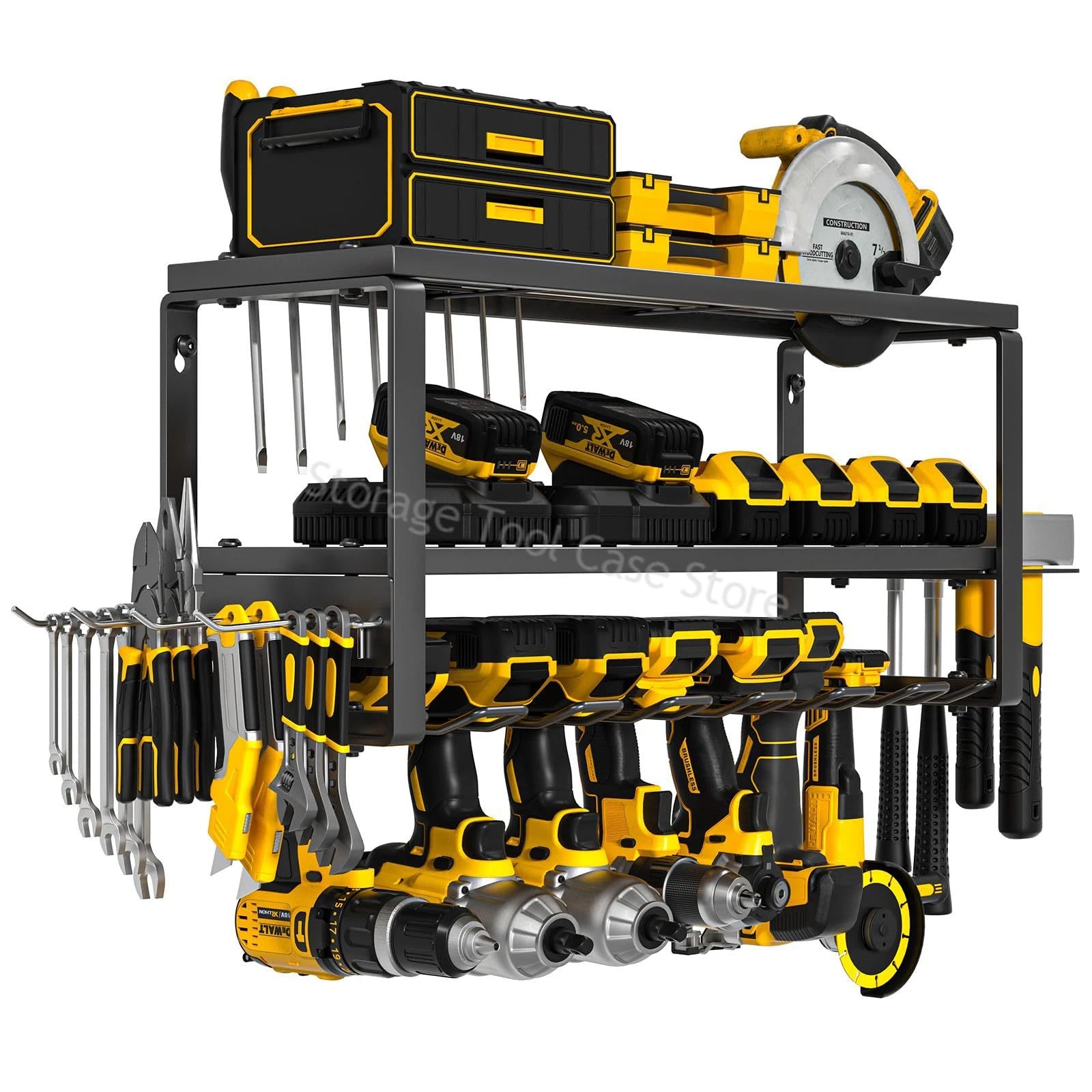 Support de rangement pour outils électriques, armoire à outils murale, porte - perceuse électrique, étagère à outils en métal lourd, support de rangement pour atelier et Garage - BRICOGARAGE