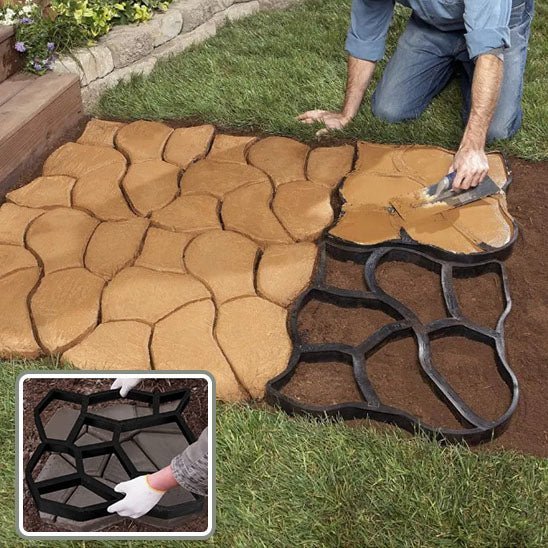 Moules à pavés réutilisable pour ciment béton, créations briques de pierre, créations d'allées de jardin, pavages divers - BRICOGARAGE
