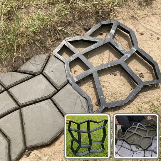 Moules à pavés réutilisable pour ciment béton, créations briques de pierre, créations d'allées de jardin, pavages divers - BRICOGARAGE